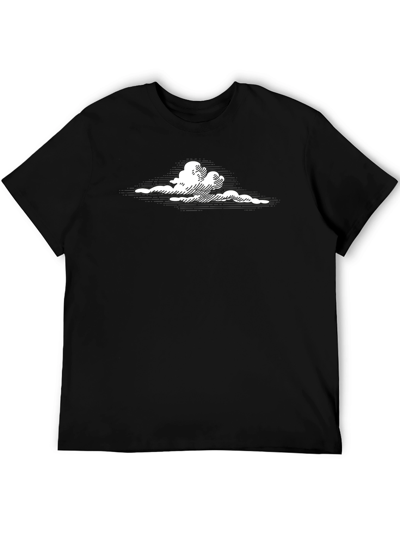 Cloud Graphic Black T-Shirt - Modern Casual Wear