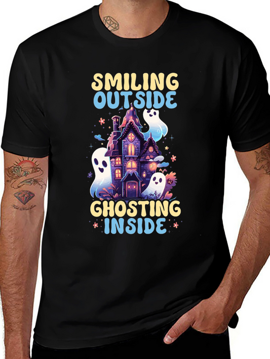 Smiling Outside Ghosting Inside Halloween Tee