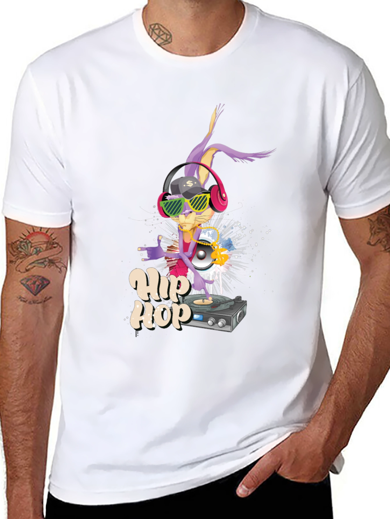 Hip Hop Bunny T-Shirt: Cool Cartoon DJ Design