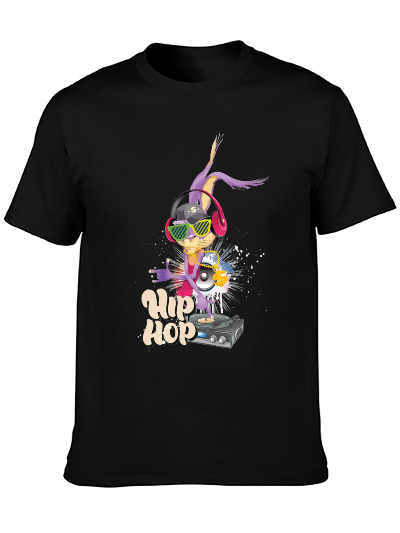 Hip Hop Bunny T-Shirt: Cool Cartoon DJ Design
