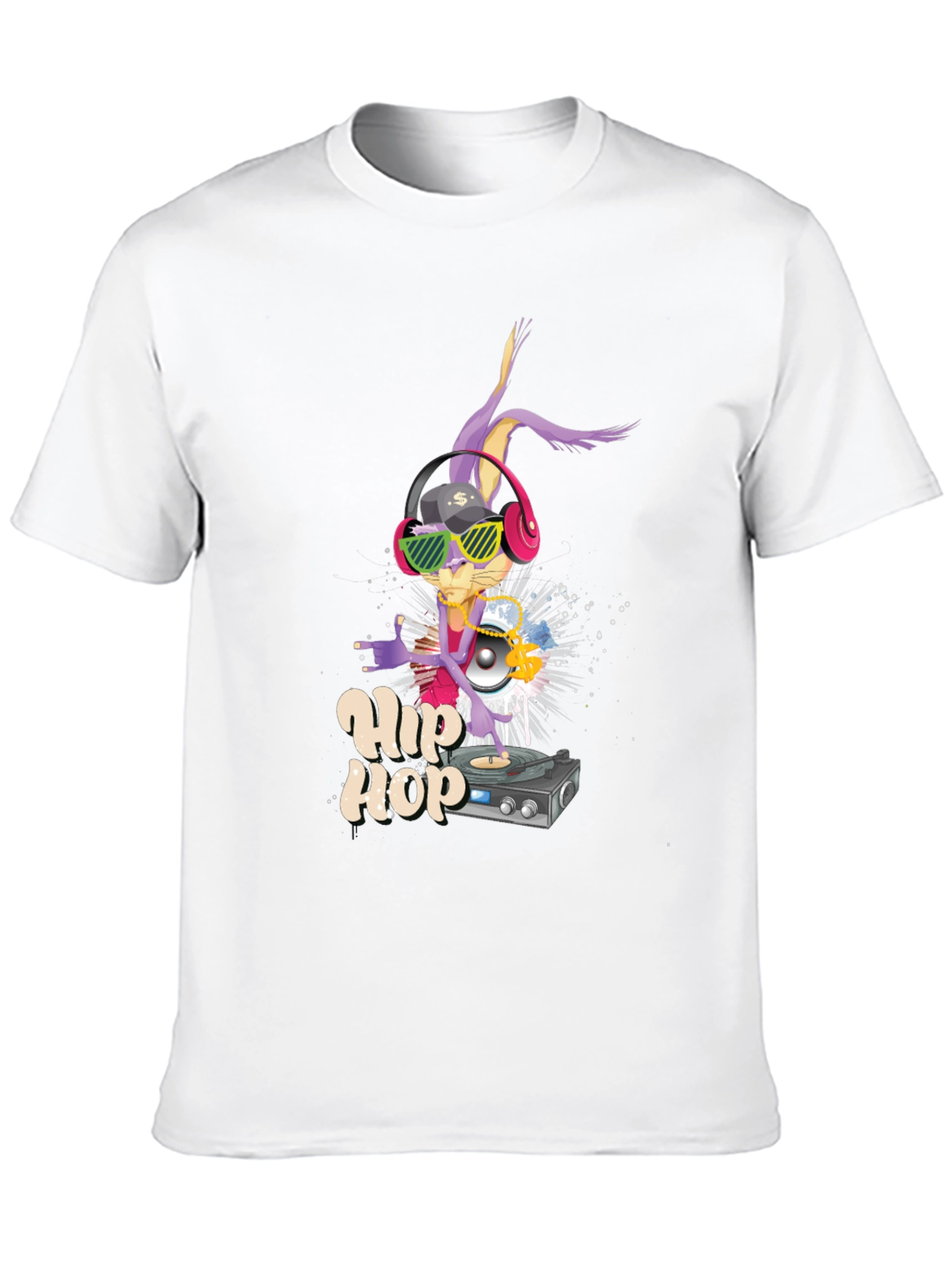 Hip Hop Bunny T-Shirt: Cool Cartoon DJ Design