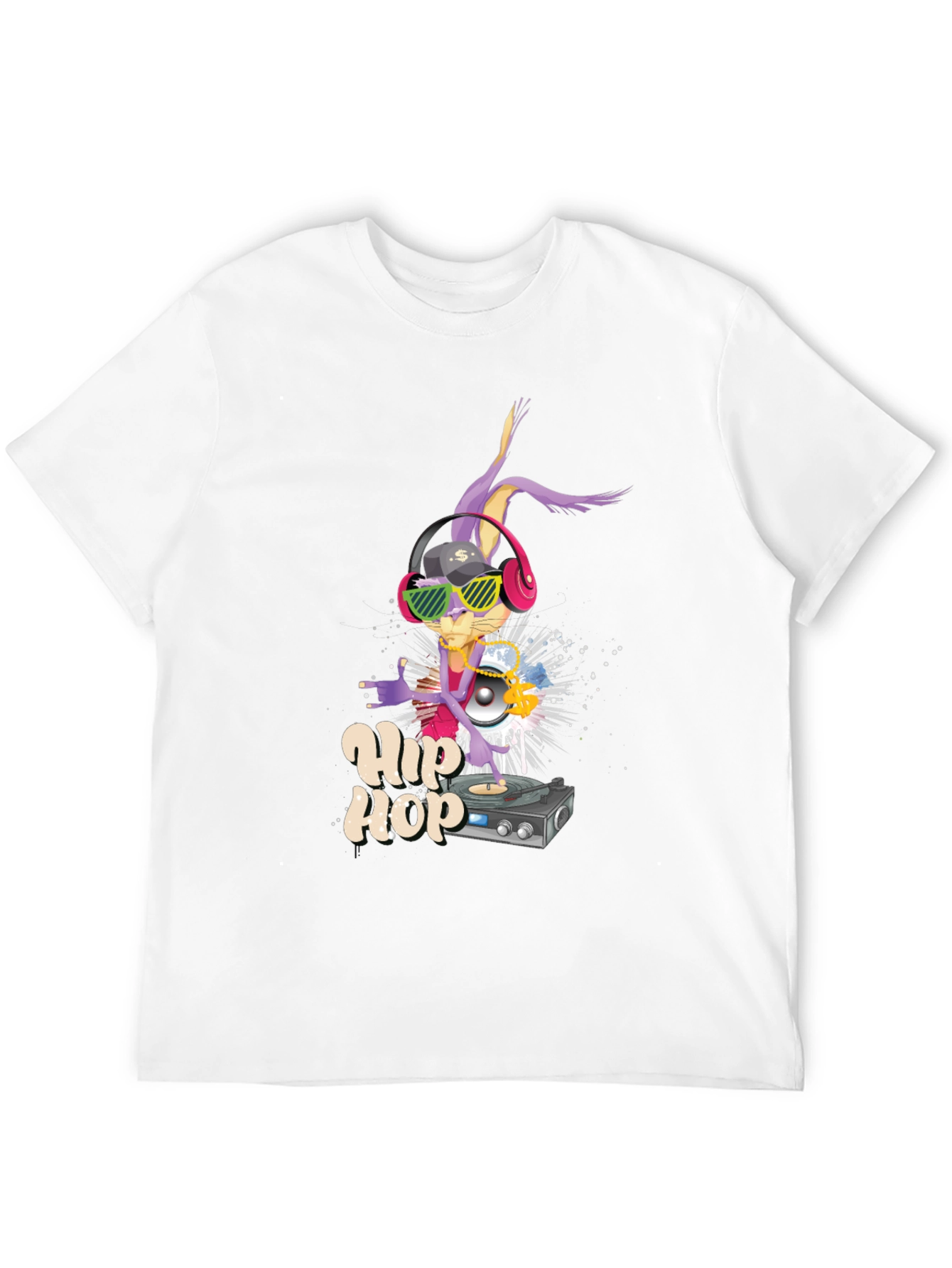 Hip Hop Bunny T-Shirt: Cool Cartoon DJ Design