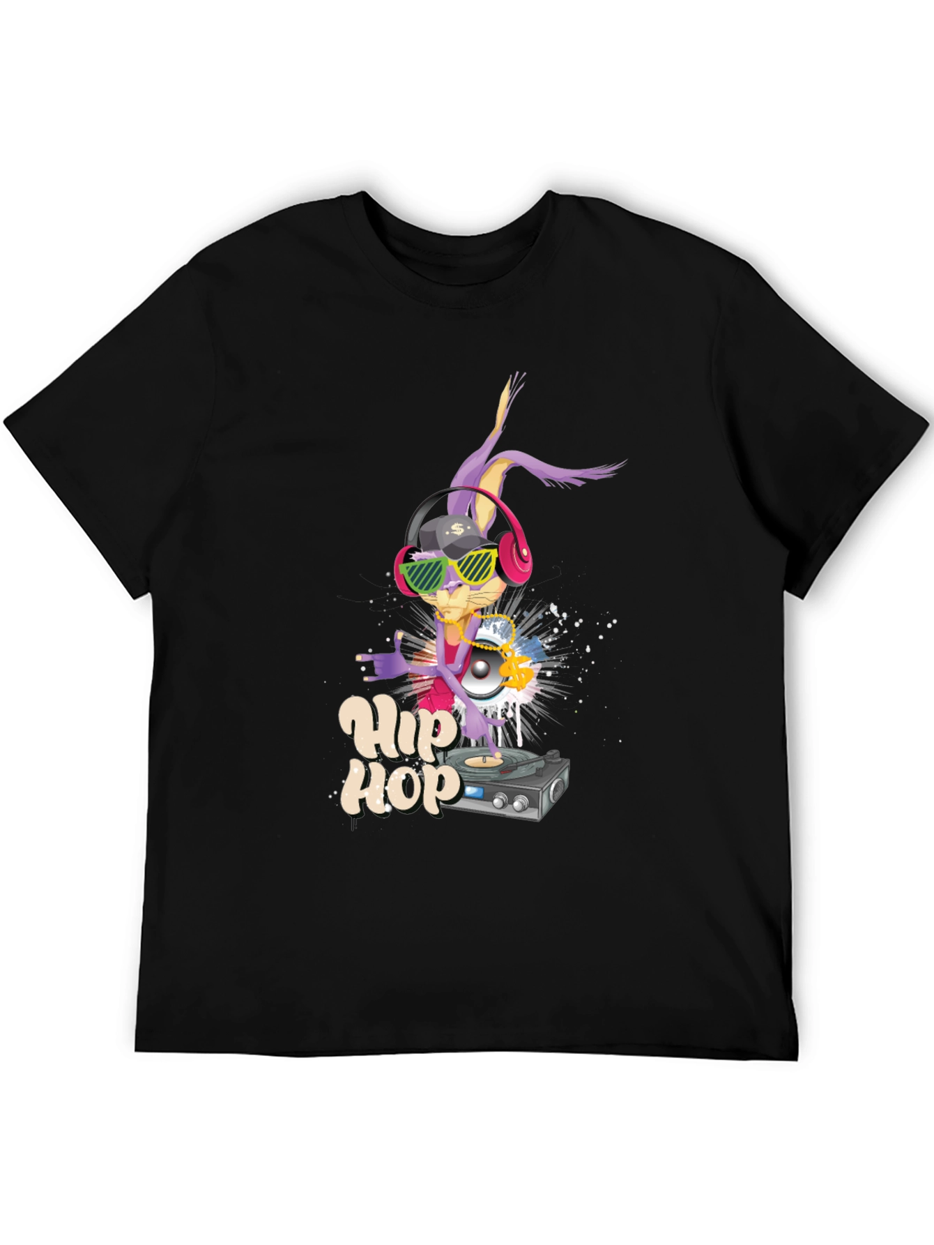 Hip Hop Bunny T-Shirt: Cool Cartoon DJ Design