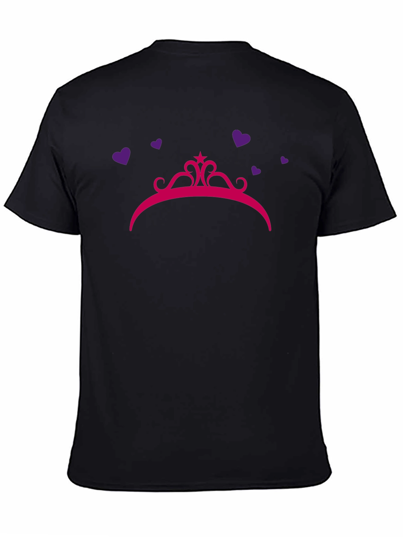 Princess Crown Heart T-Shirt Black