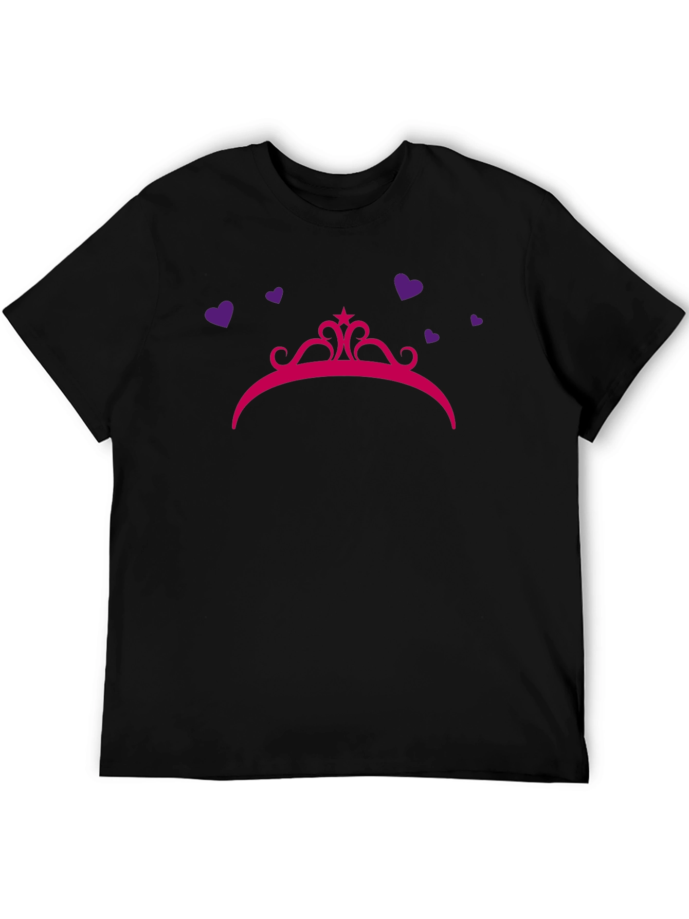 Princess Crown Heart T-Shirt Black