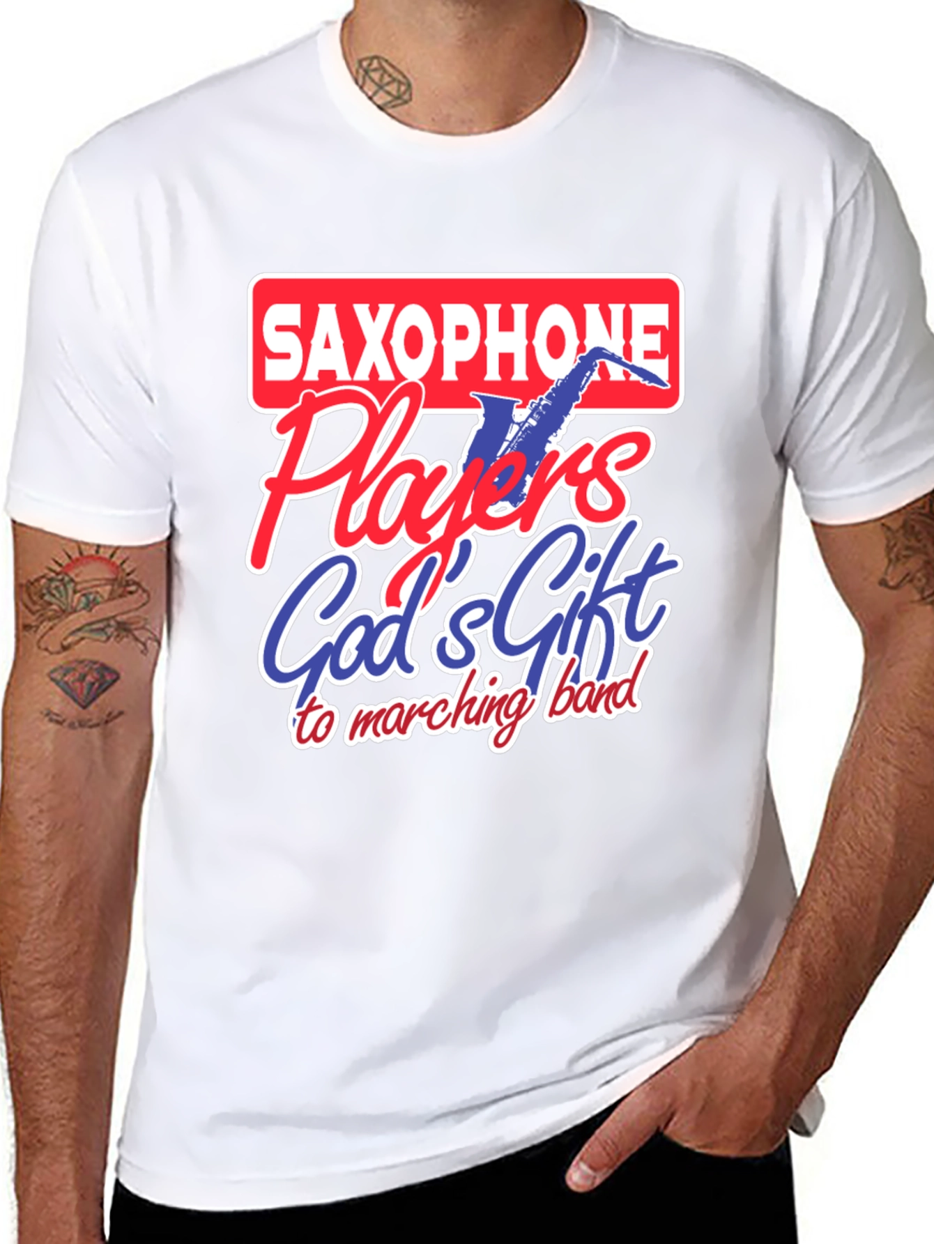 Saxophone Player T-Shirt - Gods Gift to Marching Band