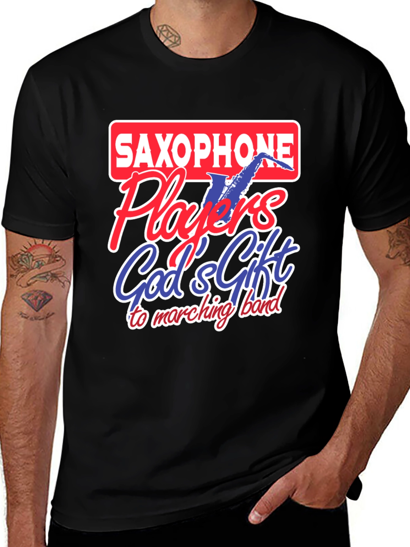 Saxophone Player T-Shirt - Gods Gift to Marching Band