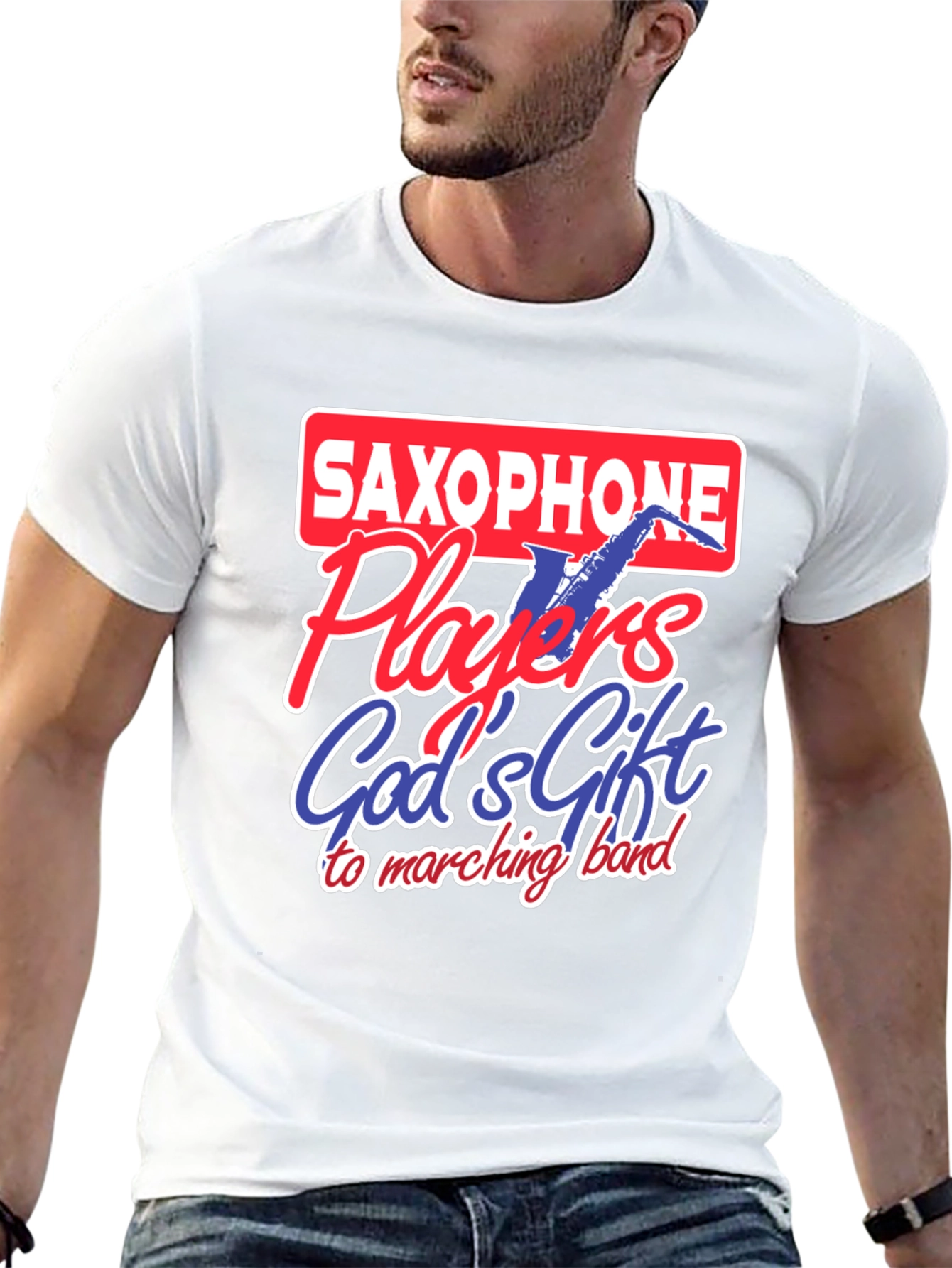 Saxophone Player T-Shirt - Gods Gift to Marching Band
