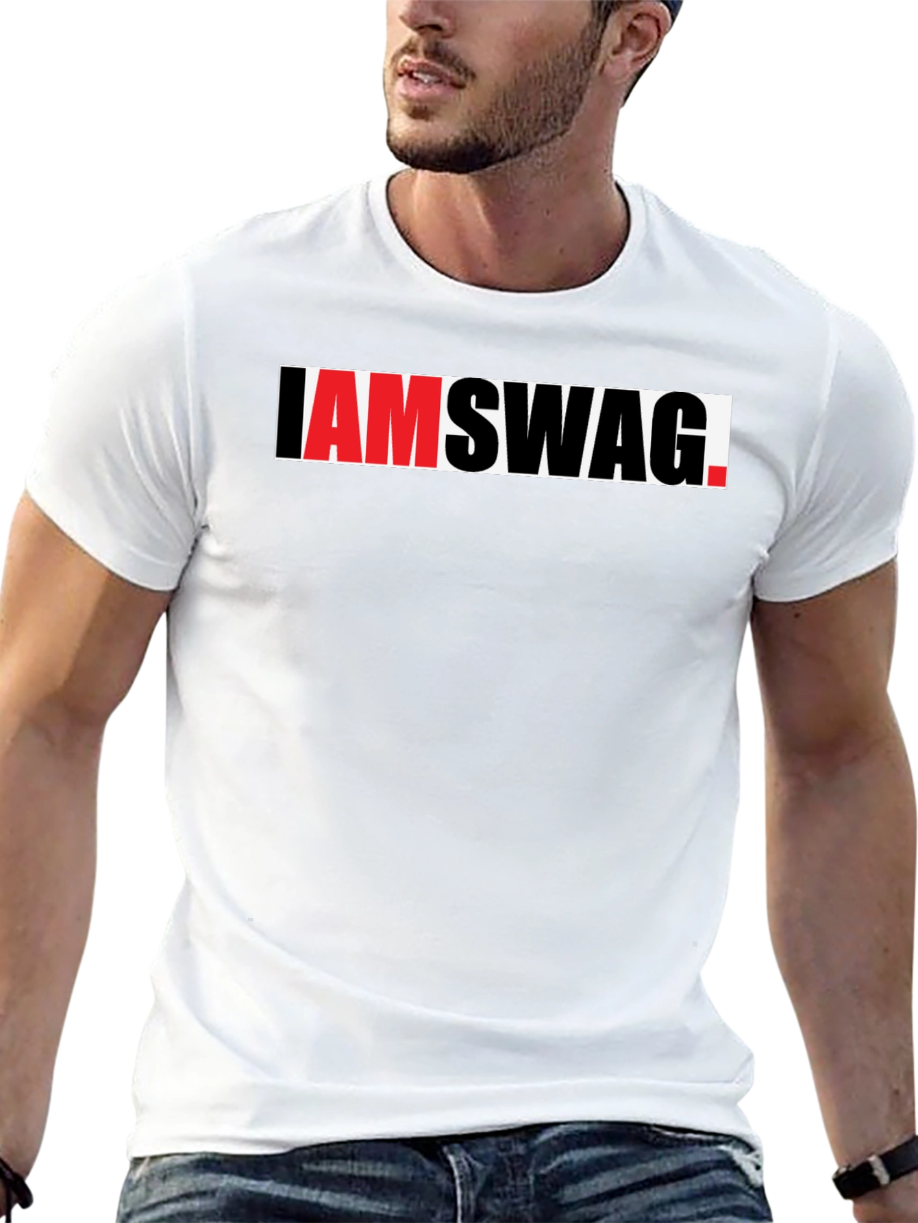 I Am Swag Graphic Tee - Trendy Black T-Shirt