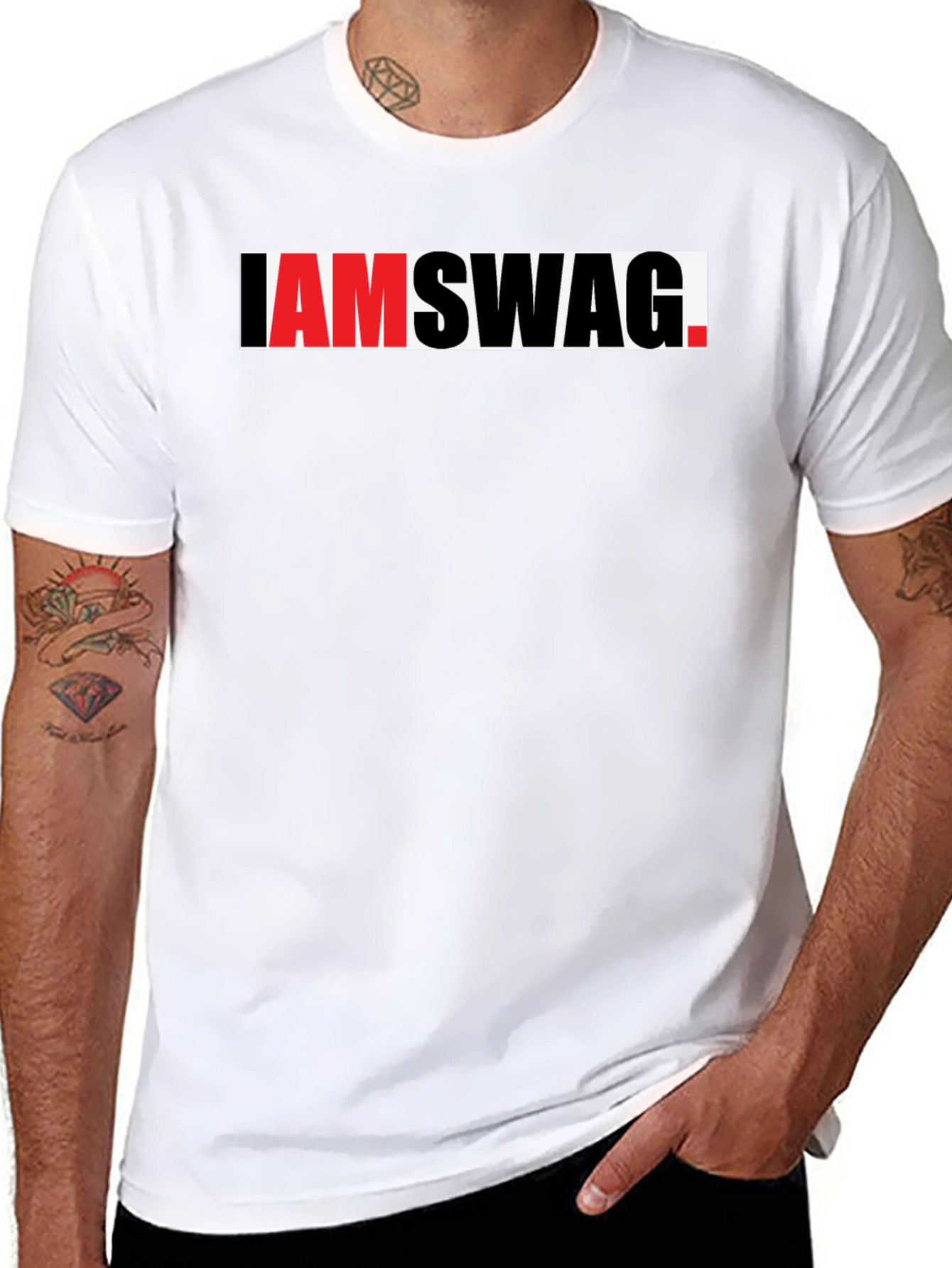 I Am Swag Graphic Tee - Trendy Black T-Shirt