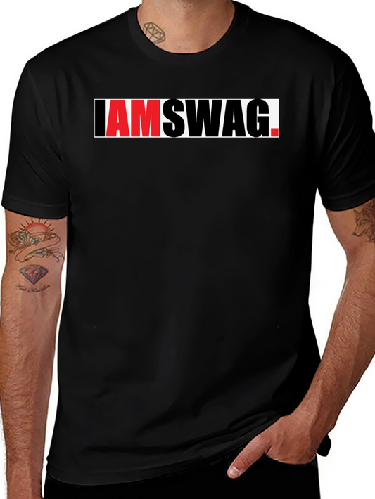 I Am Swag Graphic Tee - Trendy Black T-Shirt