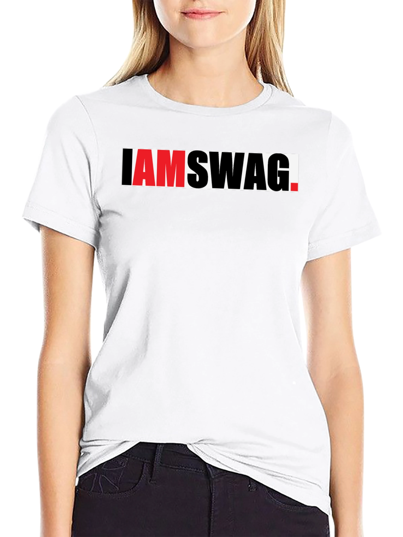 I Am Swag Graphic Tee - Trendy Black T-Shirt