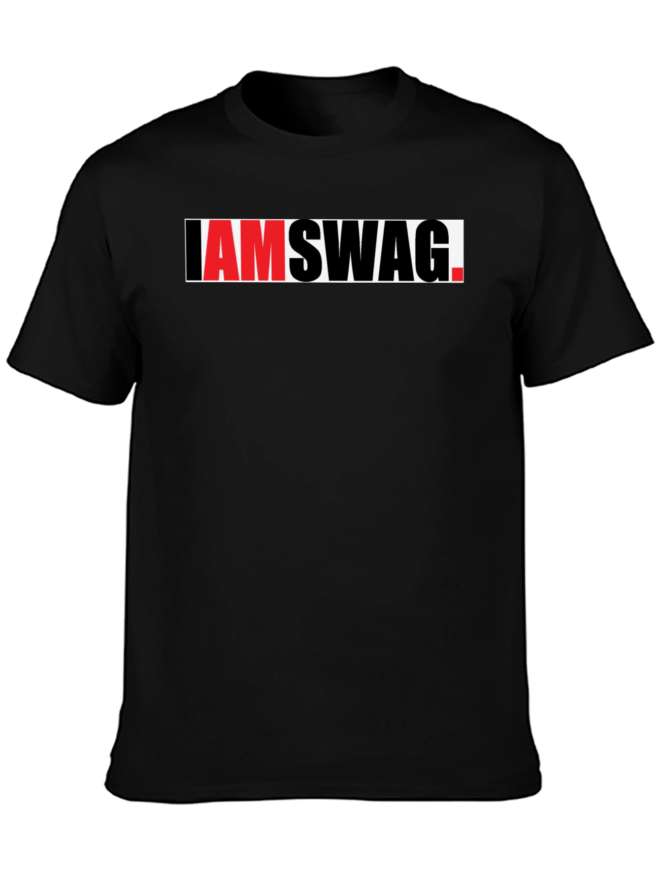 I Am Swag Graphic Tee - Trendy Black T-Shirt