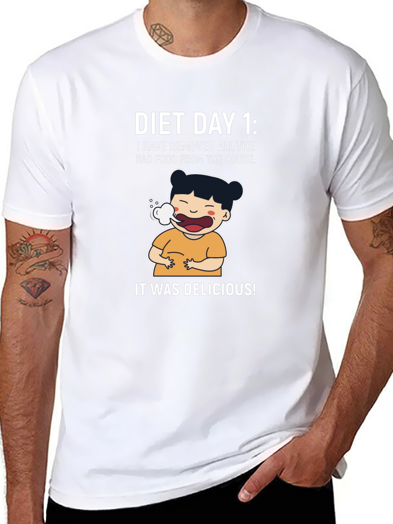 Diet Day 1 Funny Graphic Tee Shirt