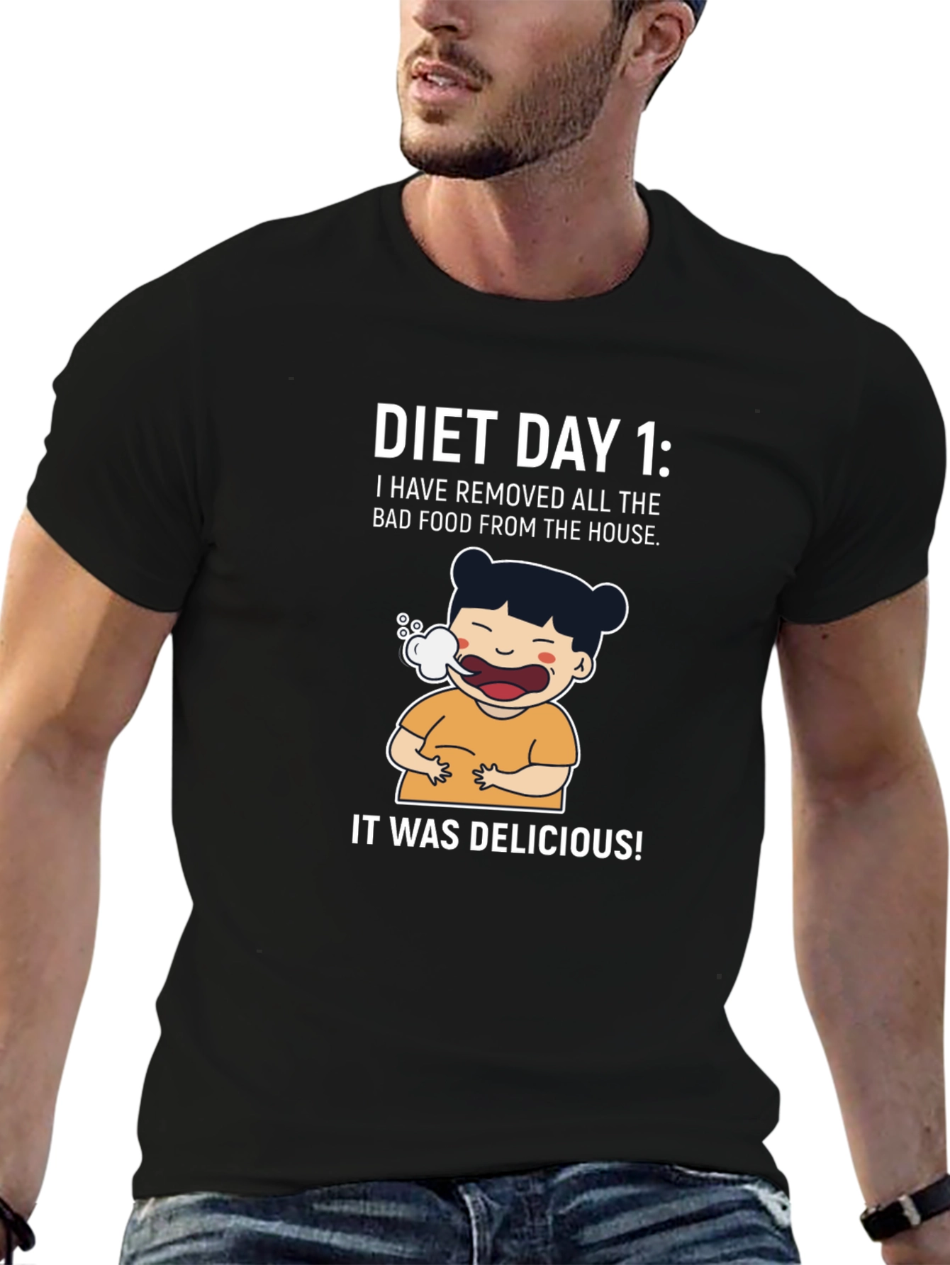 Diet Day 1 Funny Graphic Tee Shirt