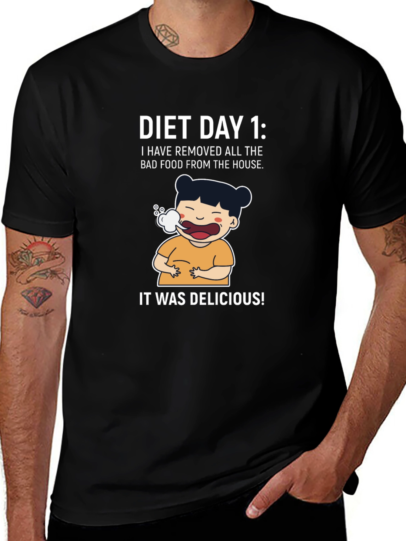 Diet Day 1 Funny Graphic Tee Shirt