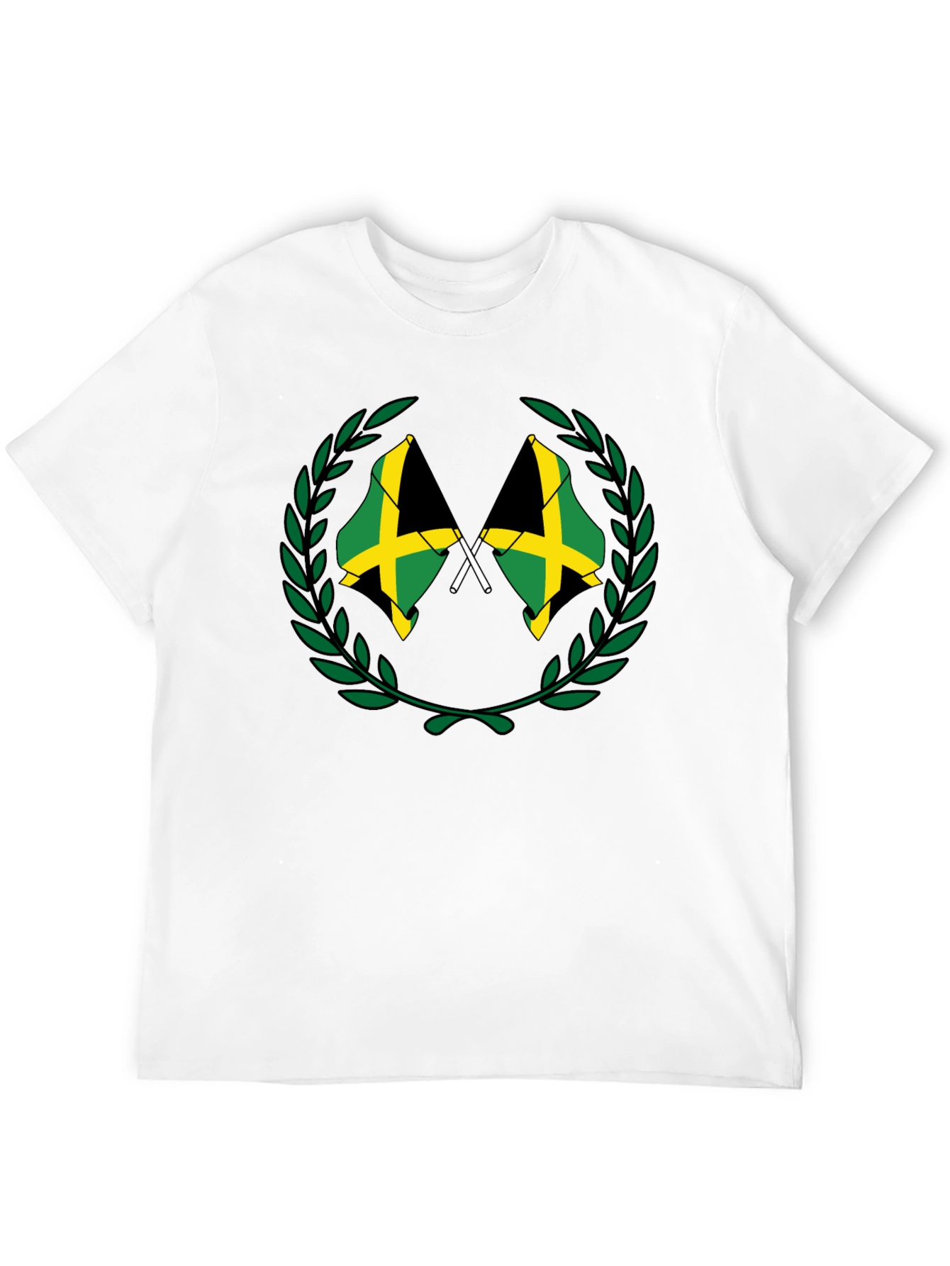 Jamaica Flag T-Shirt Black Cotton Tee