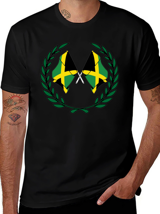 Jamaica Flag T-Shirt Black Cotton Tee