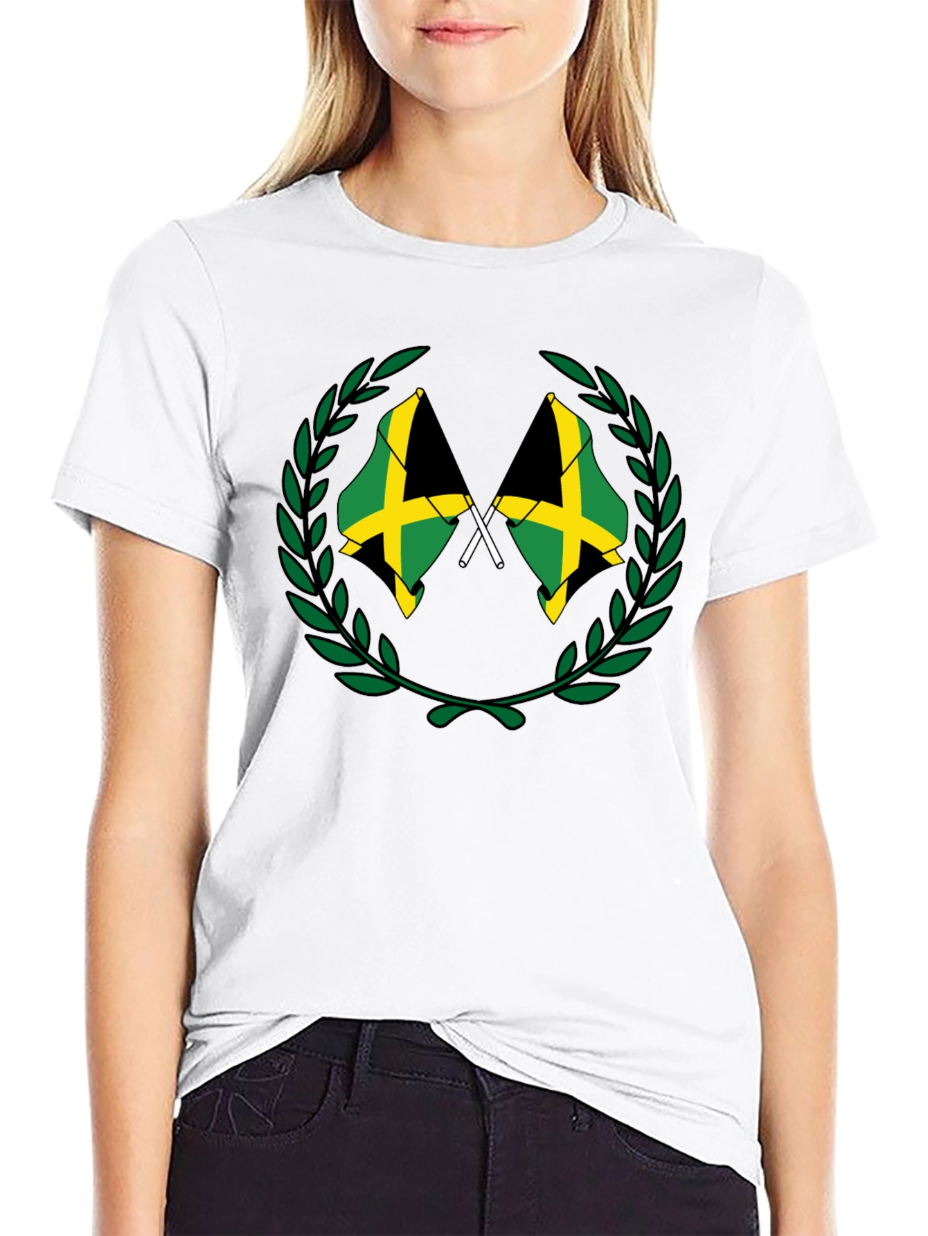 Jamaica Flag T-Shirt Black Cotton Tee