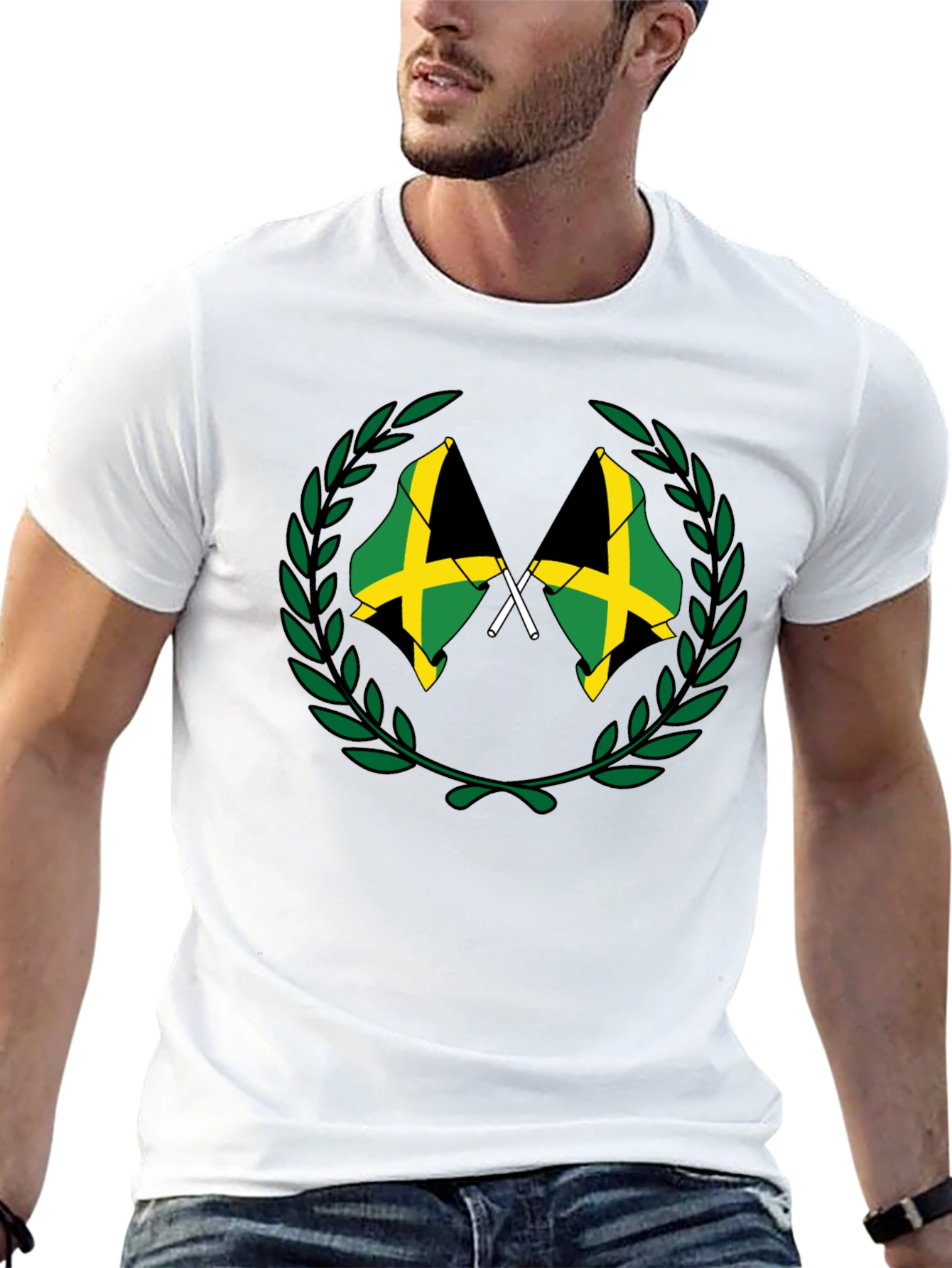 Jamaica Flag T-Shirt Black Cotton Tee