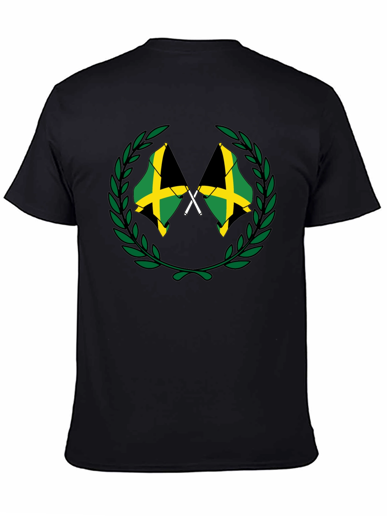 Jamaica Flag T-Shirt Black Cotton Tee