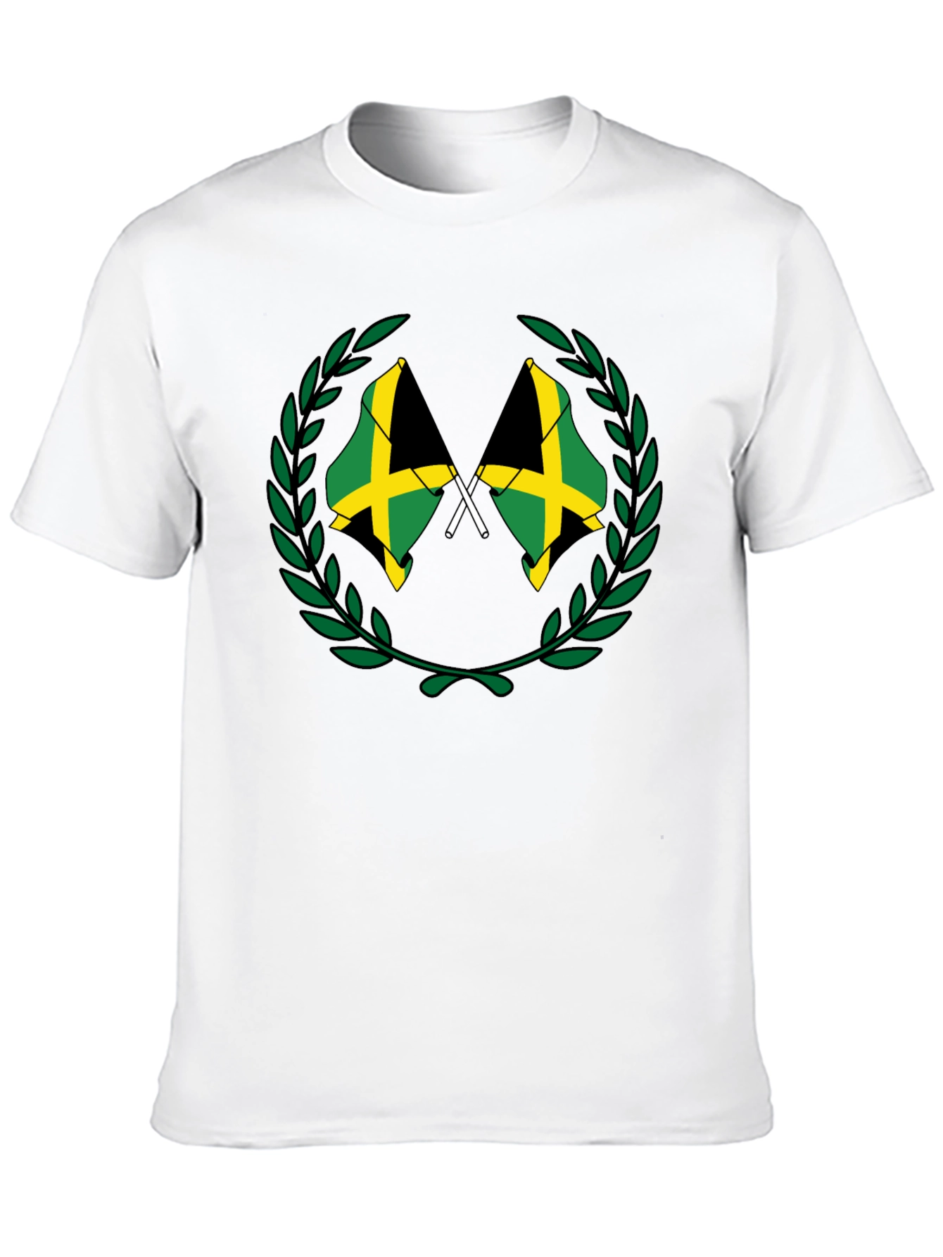 Jamaica Flag T-Shirt Black Cotton Tee