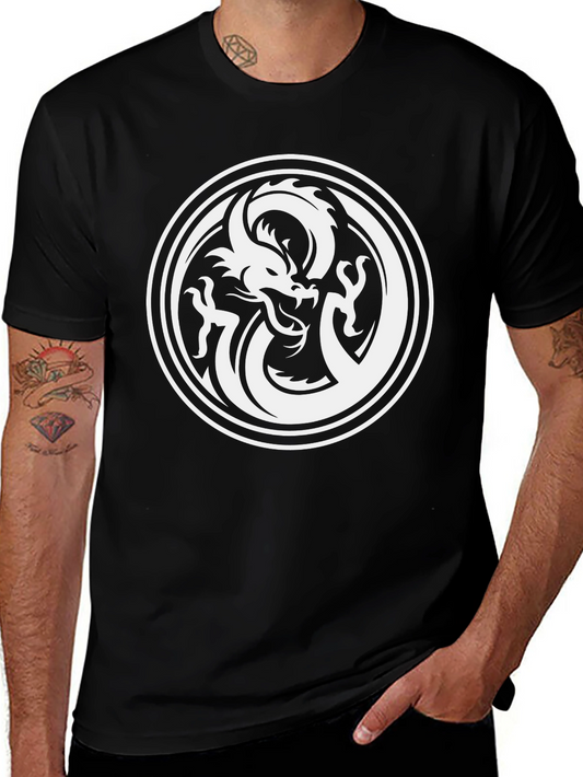 Dragon Circle Graphic Tee - Mens Black T-Shirt
