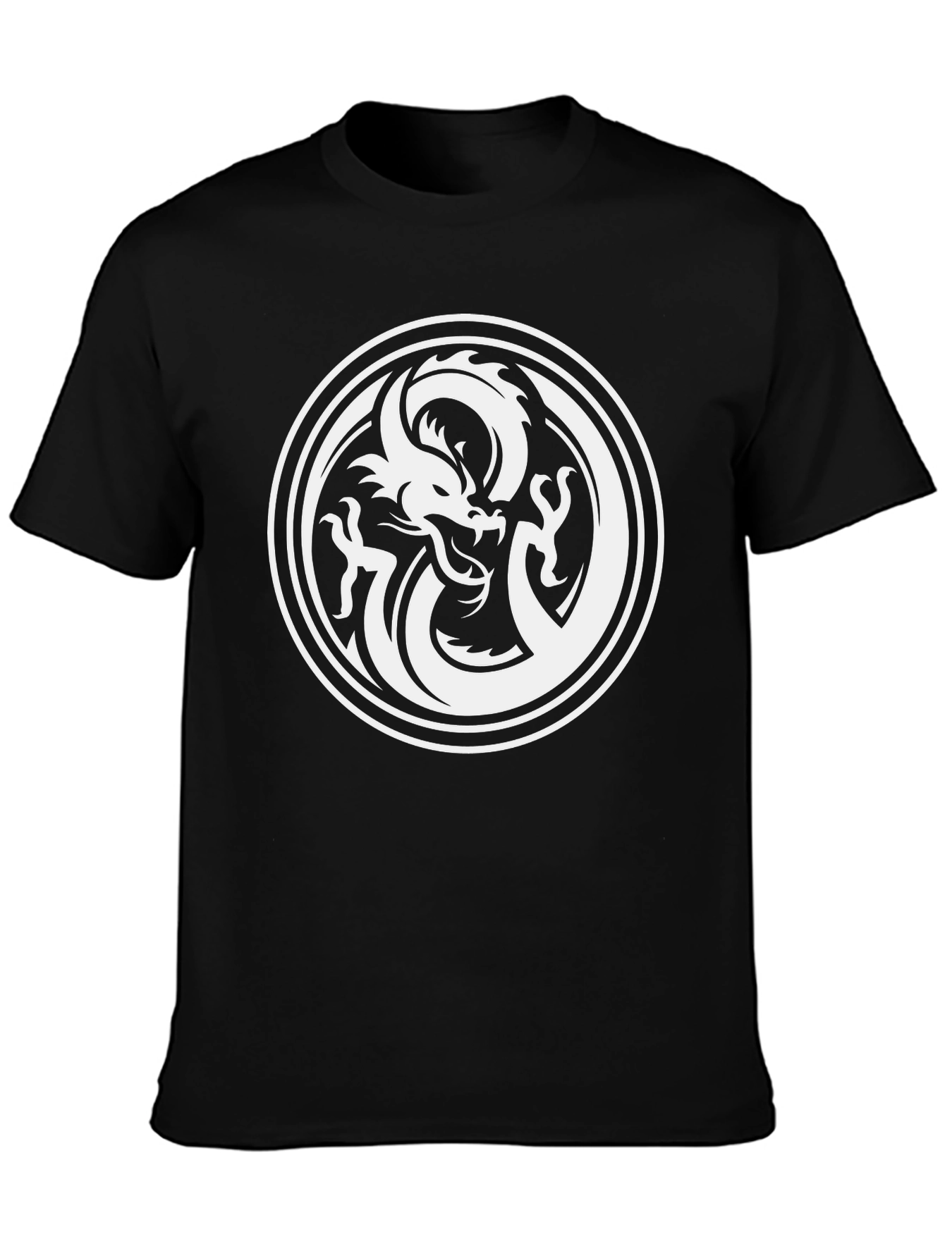 Dragon Circle Graphic Tee - Mens Black T-Shirt