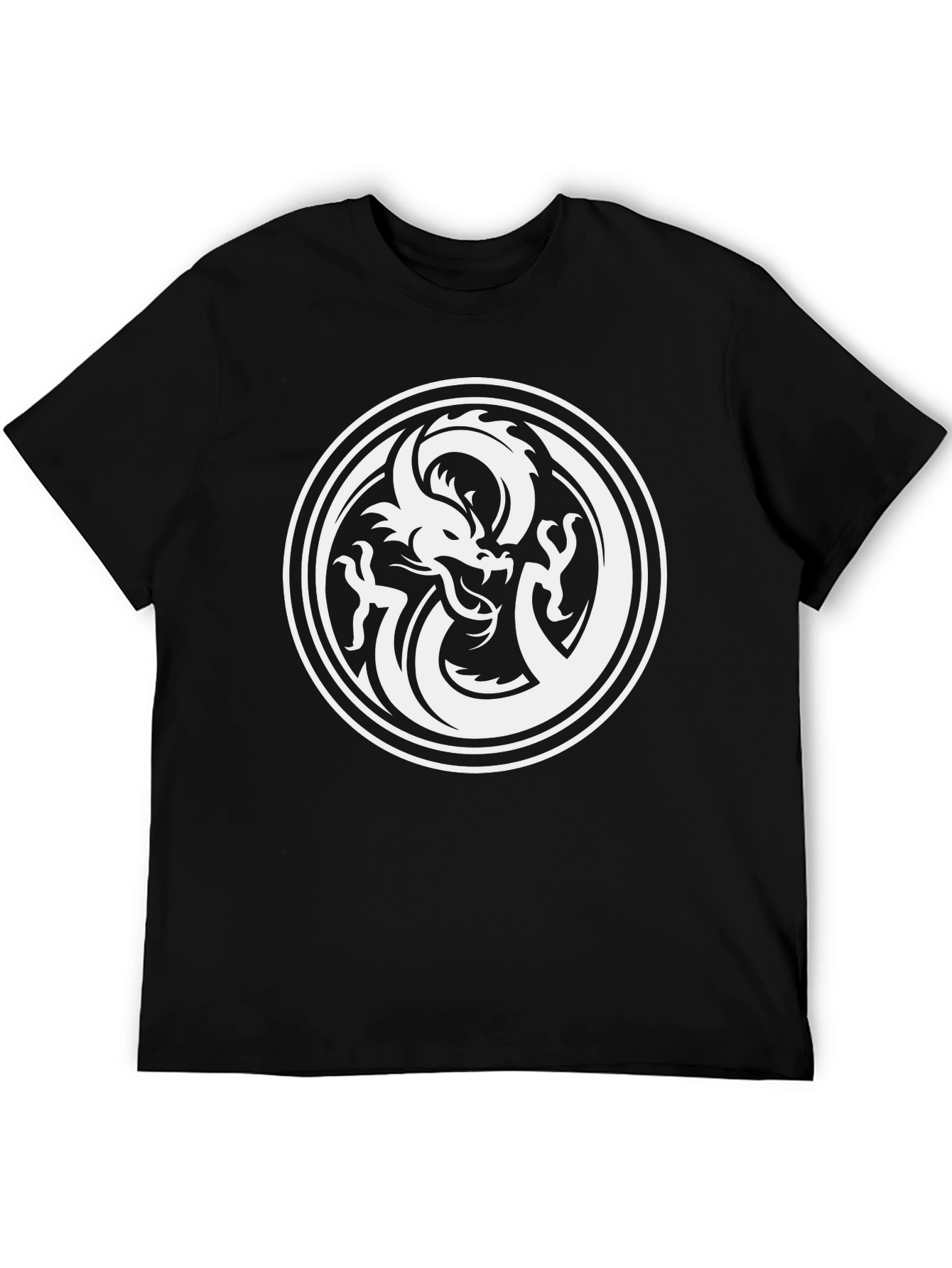 Dragon Circle Graphic Tee - Mens Black T-Shirt