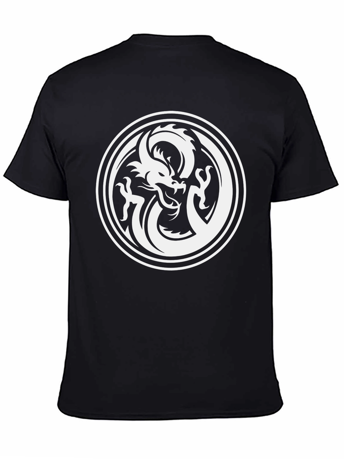 Dragon Circle Graphic Tee - Mens Black T-Shirt
