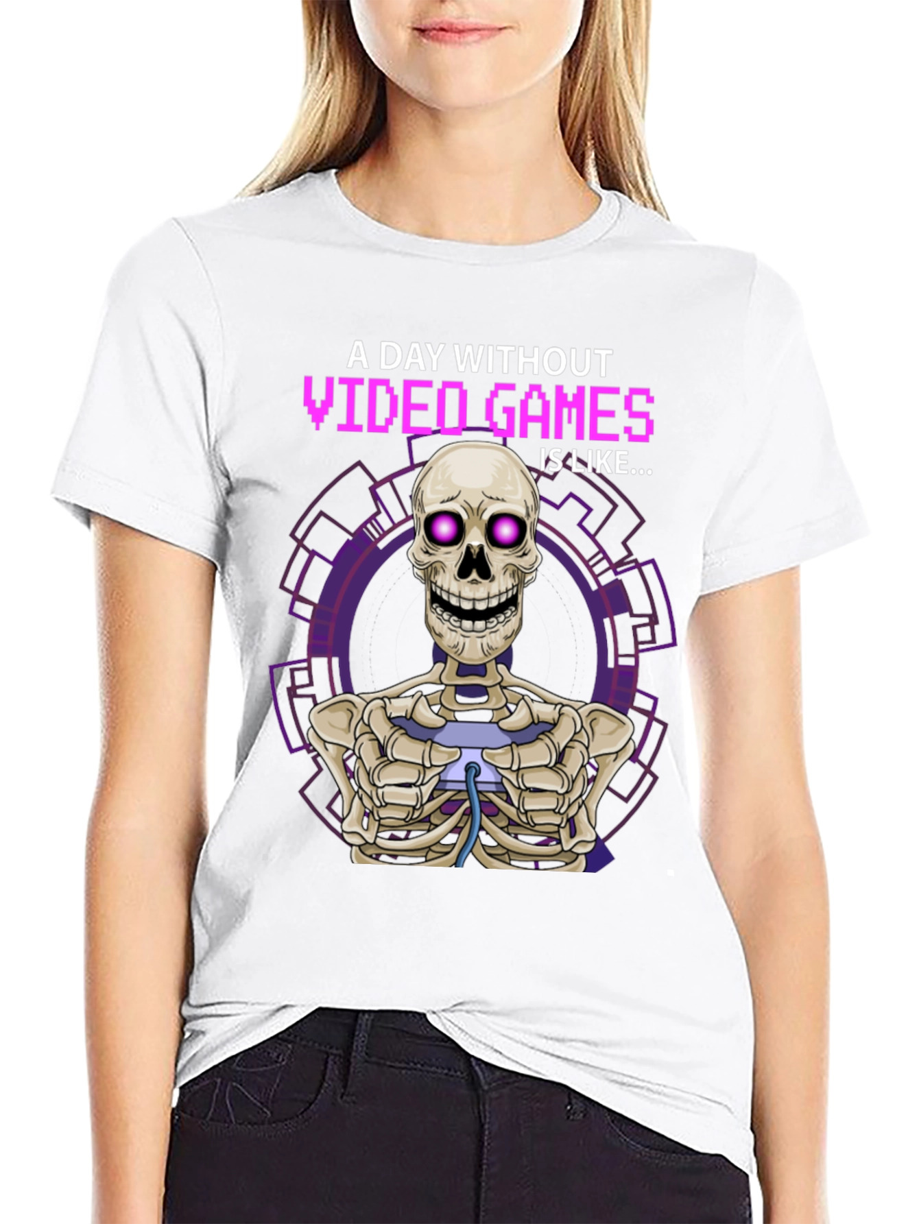 Video Game Skeleton Graphic T-Shirt - Gamer Humor