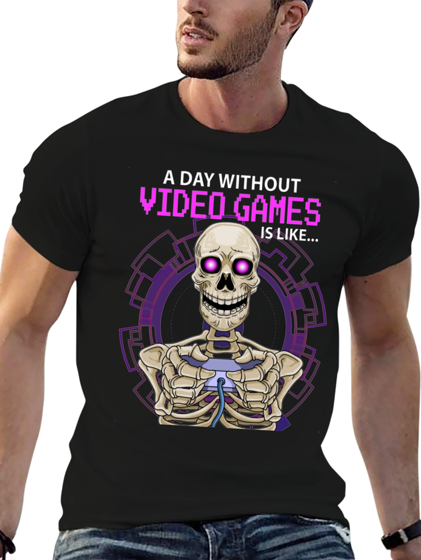 Video Game Skeleton Graphic T-Shirt - Gamer Humor