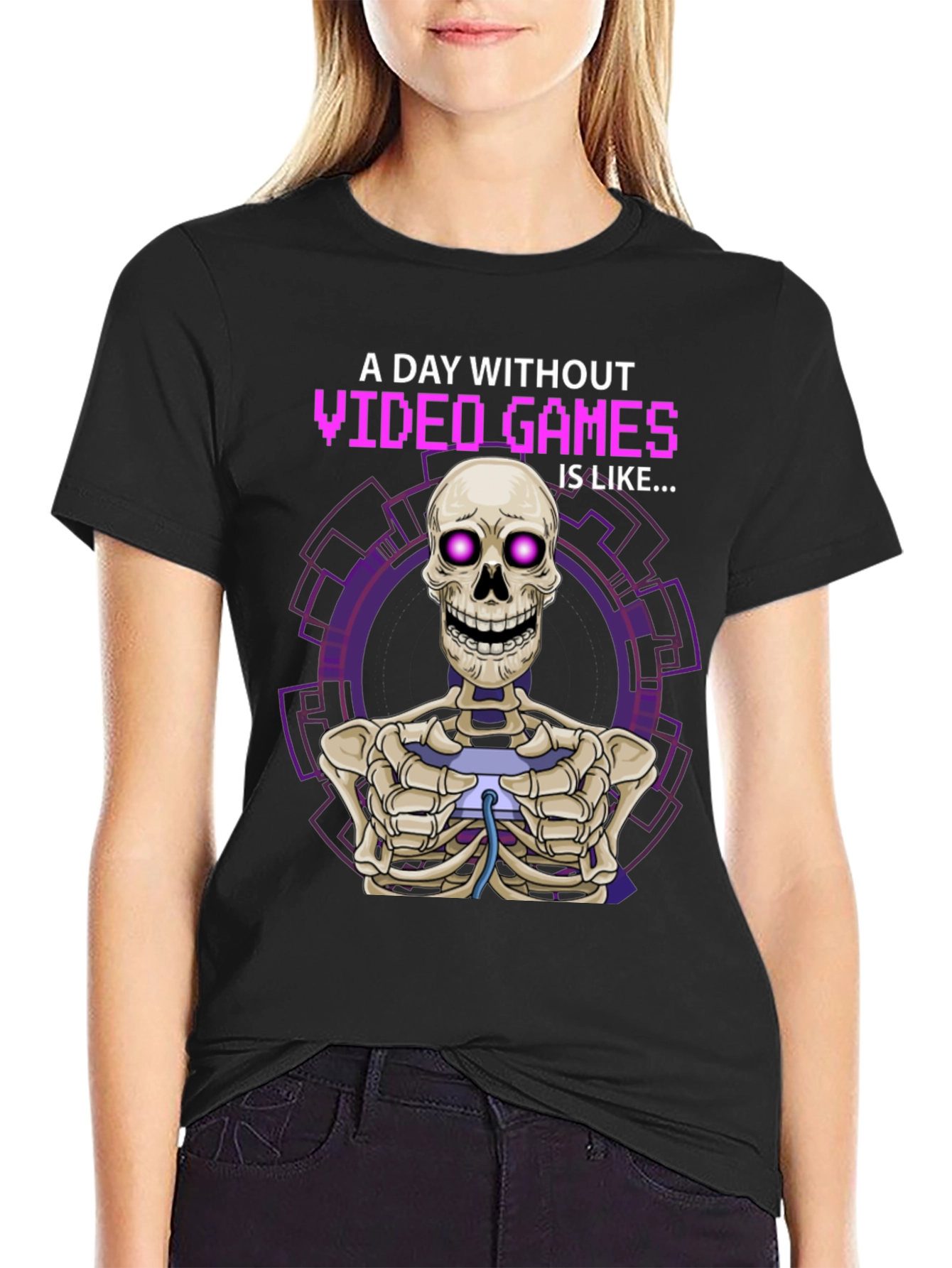 Video Game Skeleton Graphic T-Shirt - Gamer Humor