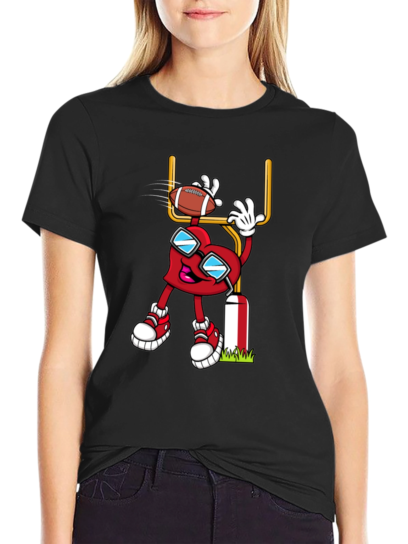 Heart Football Fan Graphic Tee