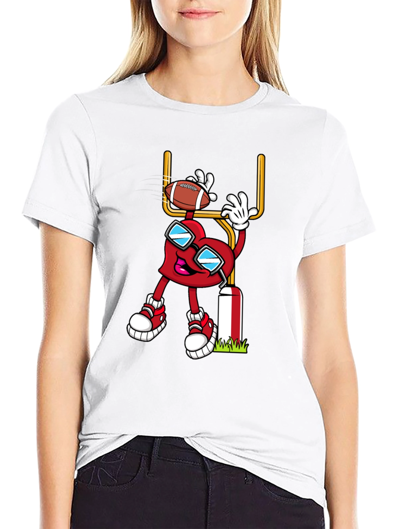 Heart Football Fan Graphic Tee