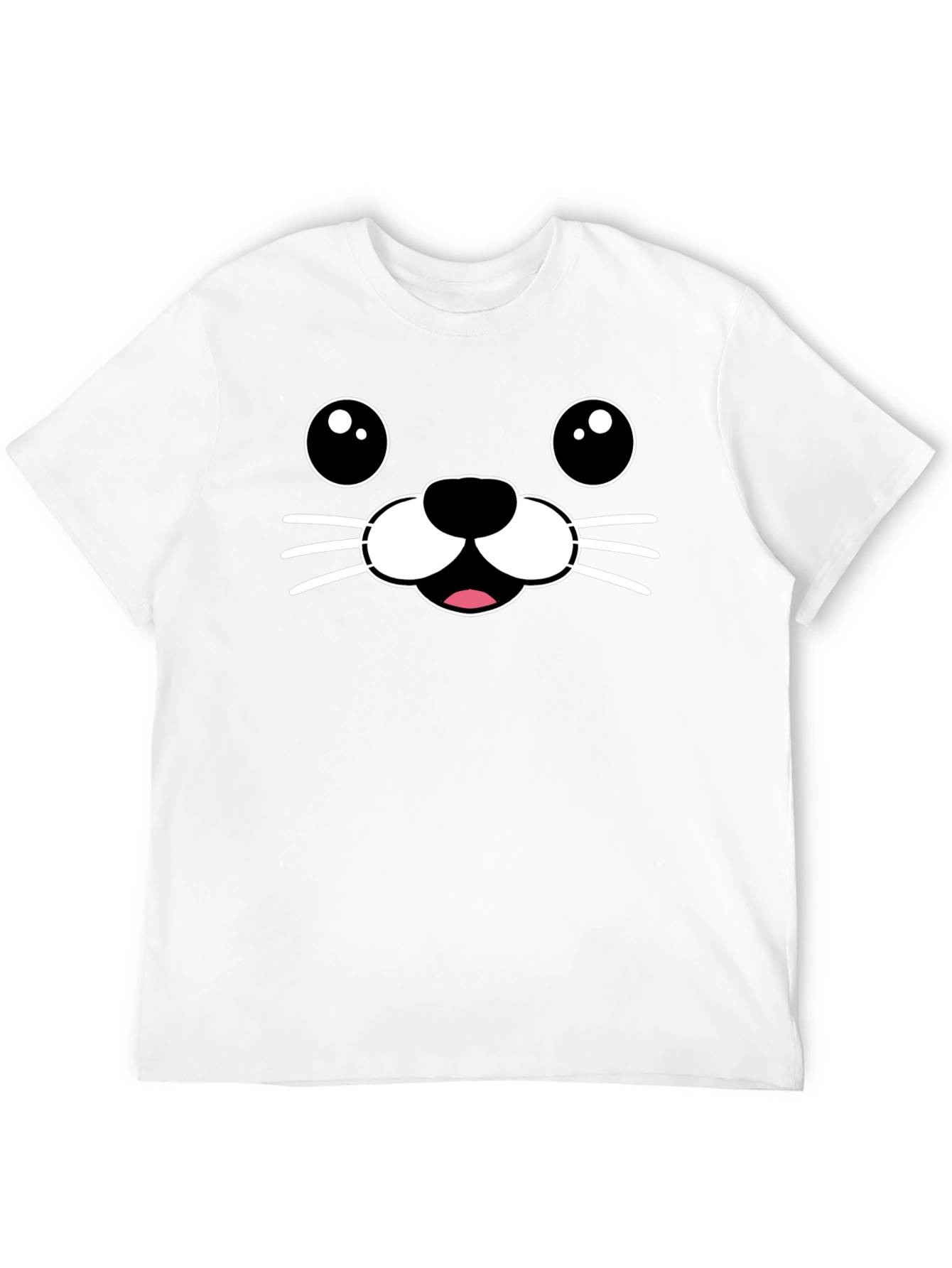 Cute Seal Face Graphic Tee - Black T-Shirt