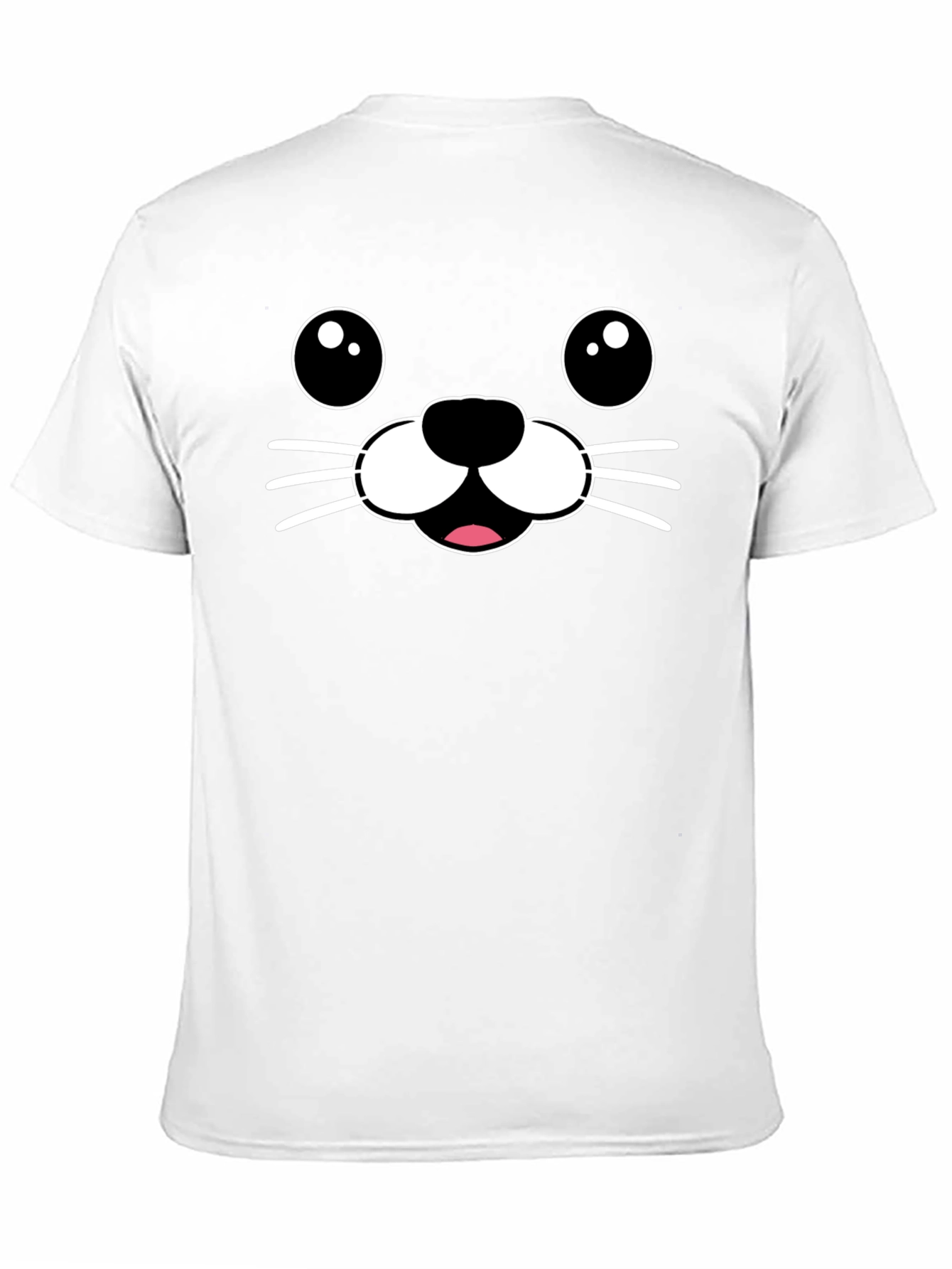 Cute Seal Face Graphic Tee - Black T-Shirt