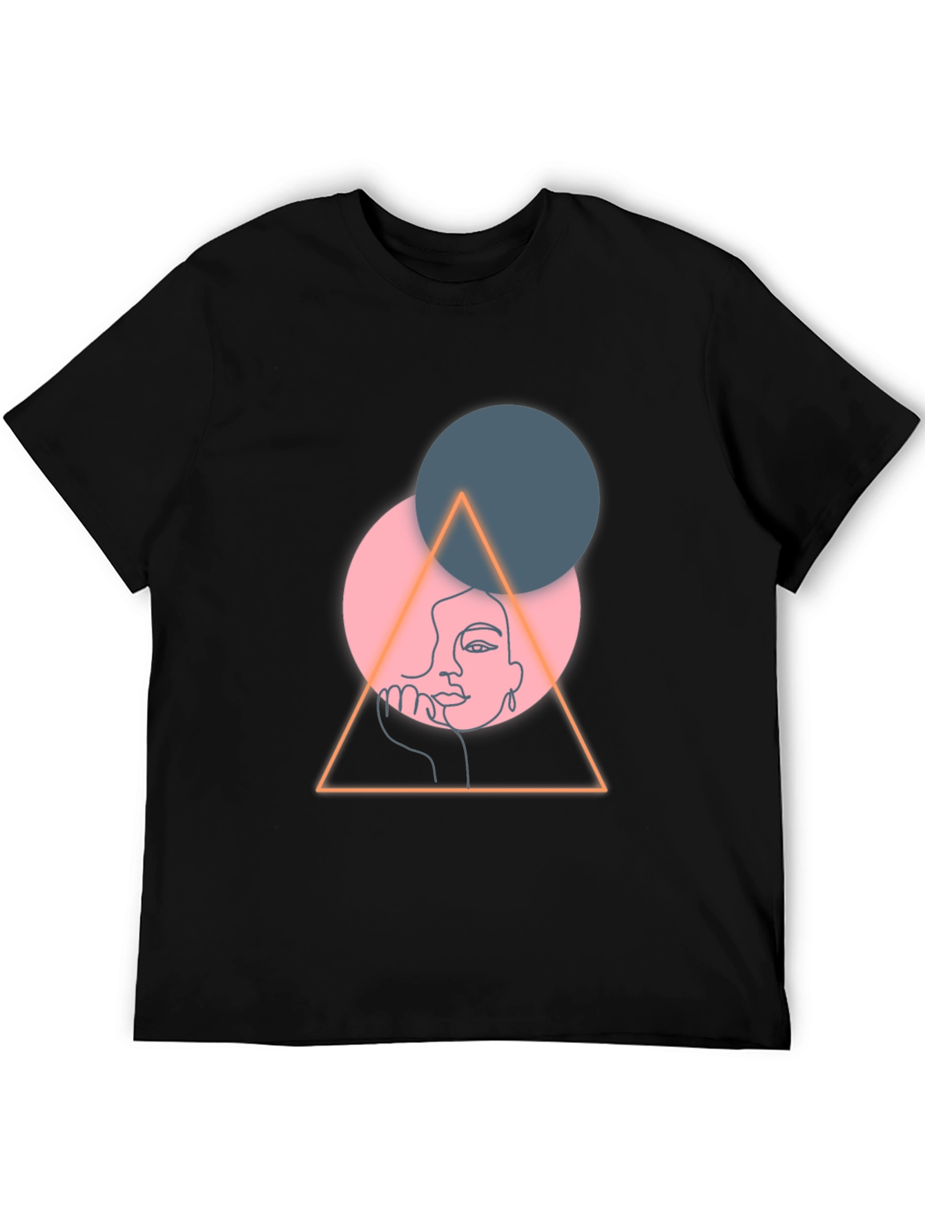 Abstract Face Graphic Tee - Black