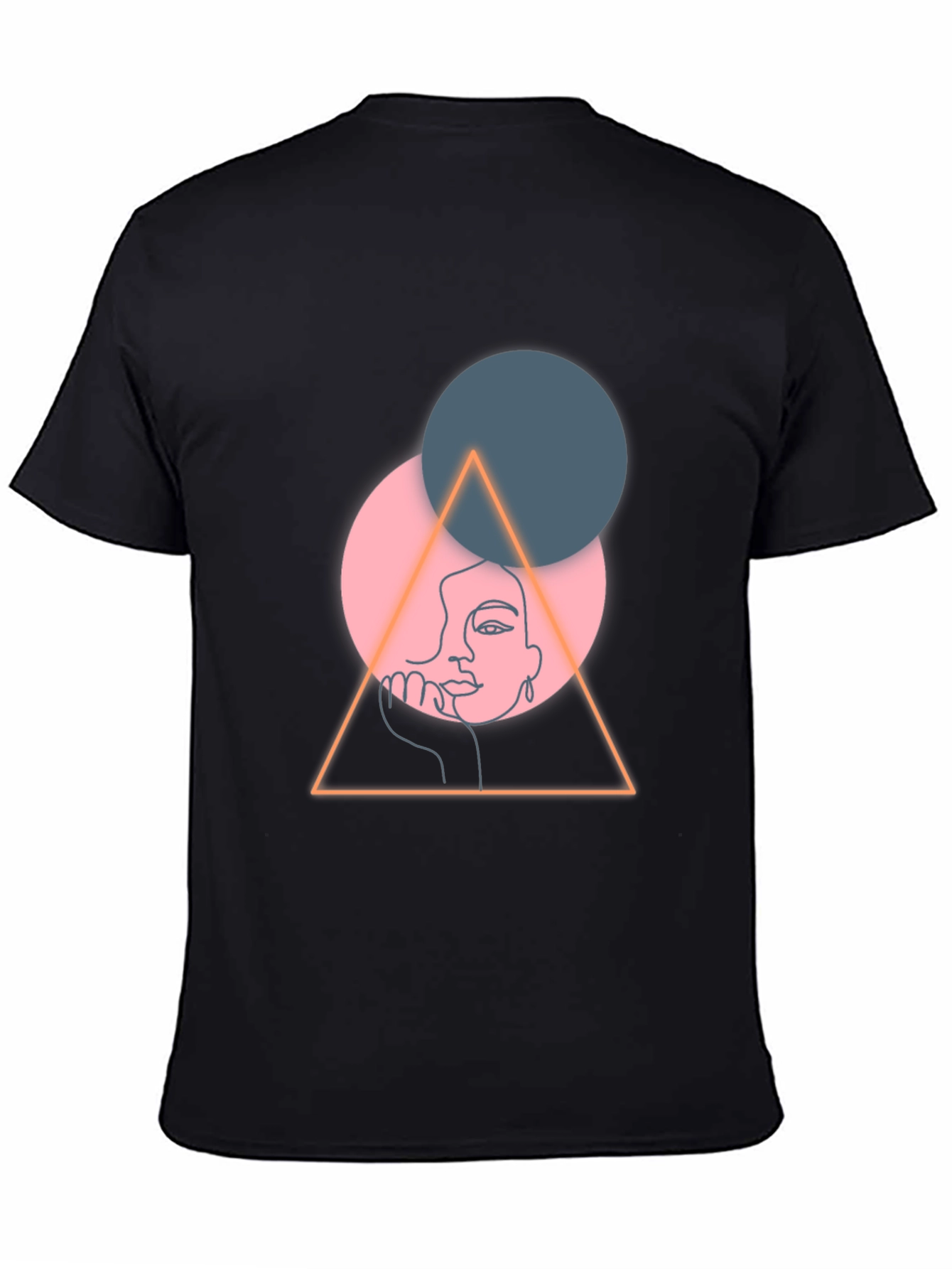 Abstract Face Graphic Tee - Black