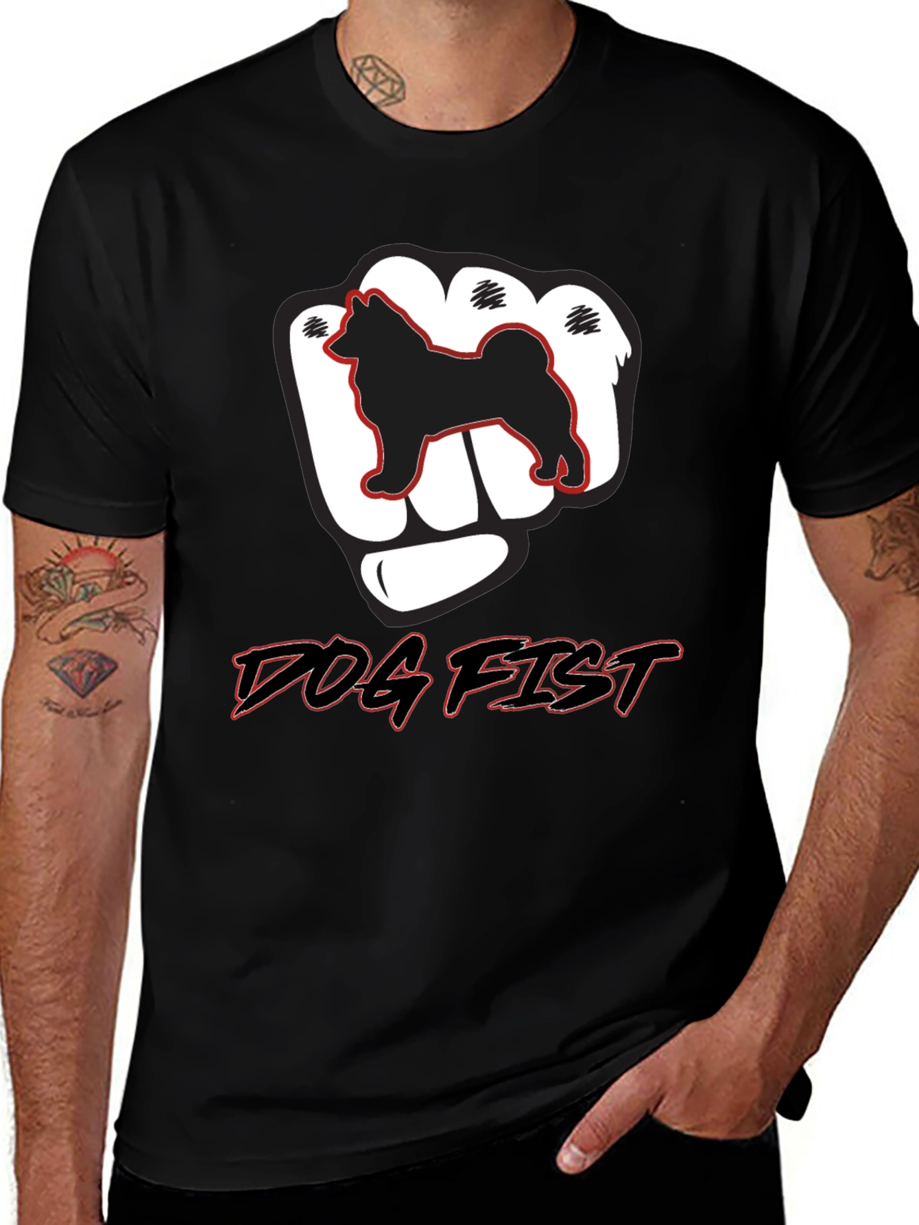 Dog Fist Graphic Tee - Mens Black T-Shirt