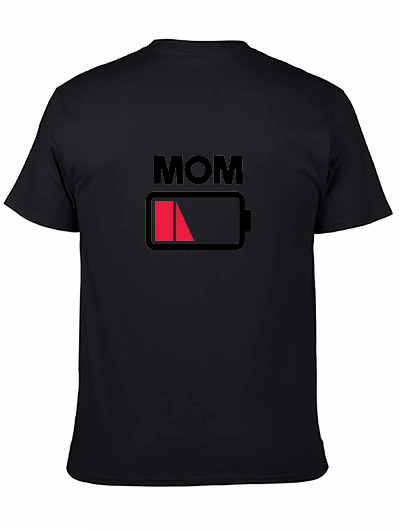 Mom Low Battery Black Graphic T-Shirt