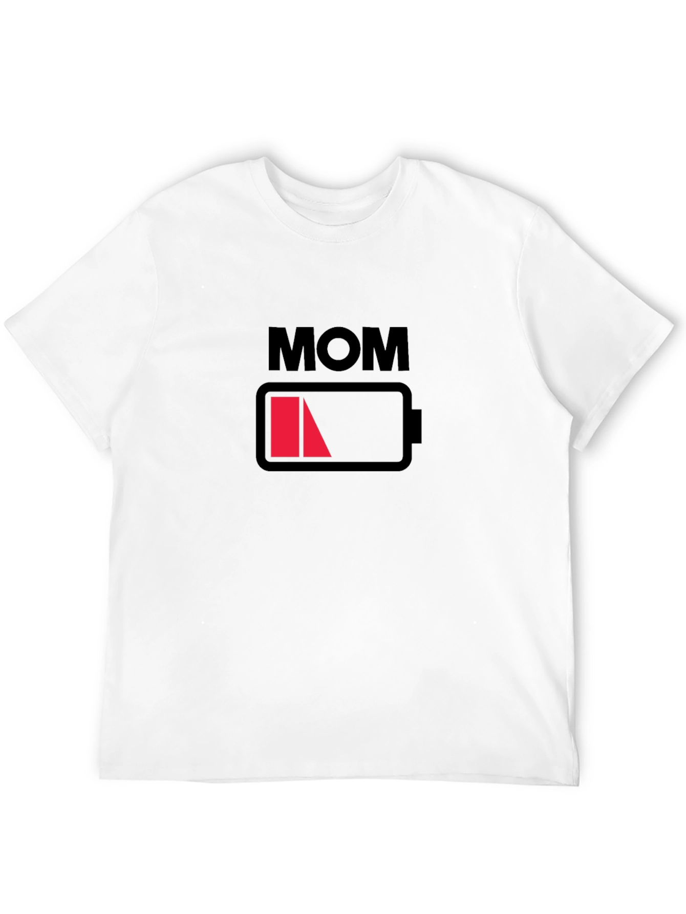 Mom Low Battery Black Graphic T-Shirt