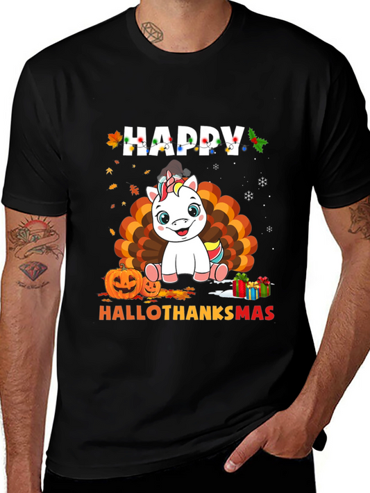 Unicorn Hallothanksmas T-Shirt - Holiday Season Tee