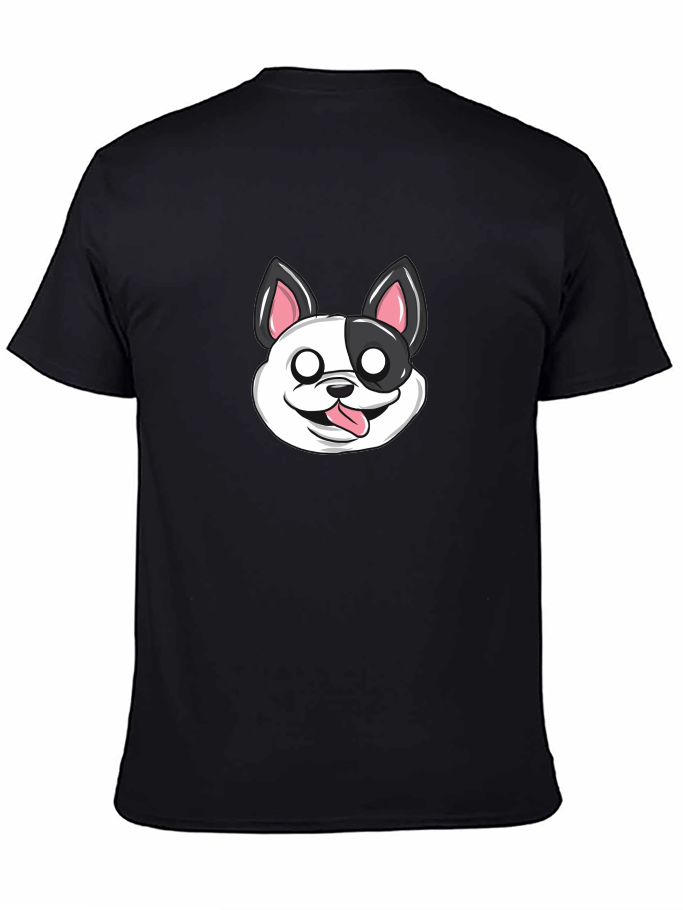 Cartoon Dog Graphic T-Shirt - Black