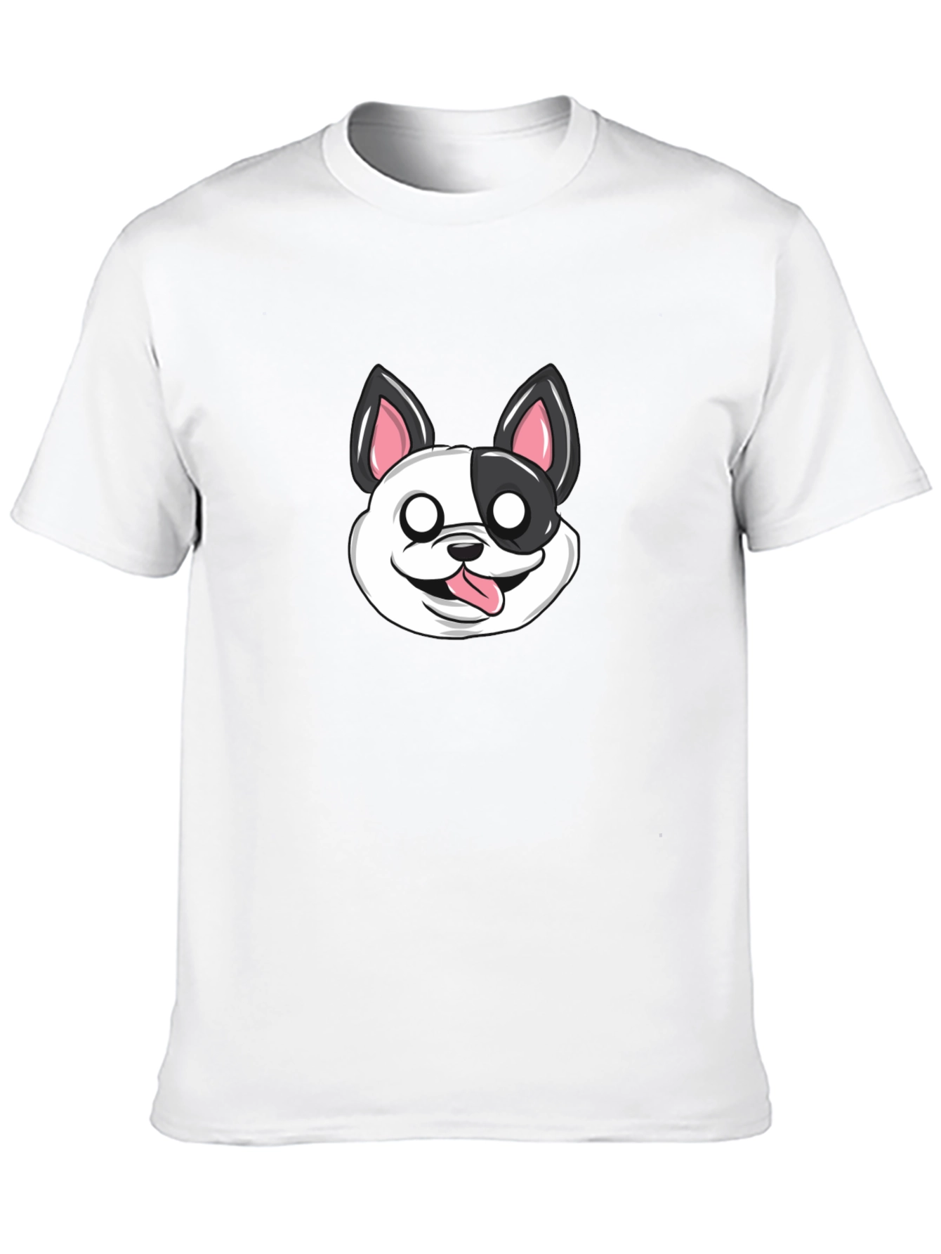 Cartoon Dog Graphic T-Shirt - Black
