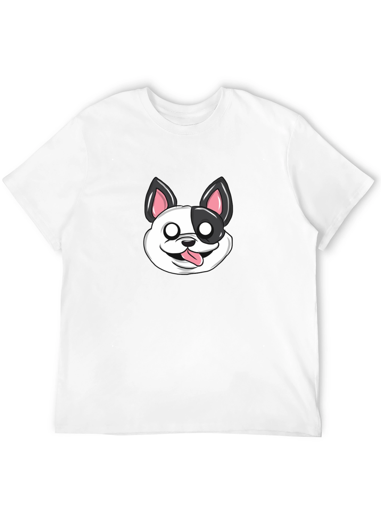 Cartoon Dog Graphic T-Shirt - Black