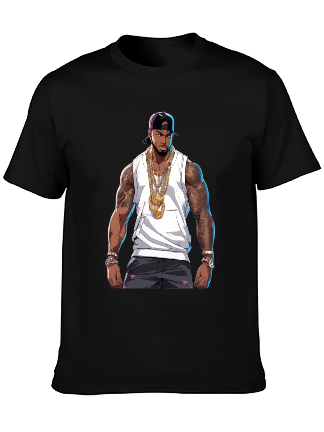 Graphic Tee - Rapper Cartoon Print