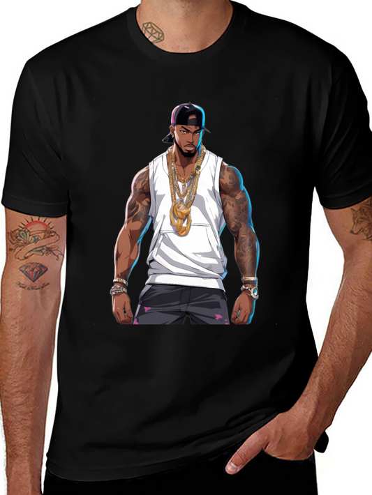 Graphic Tee - Rapper Cartoon Print
