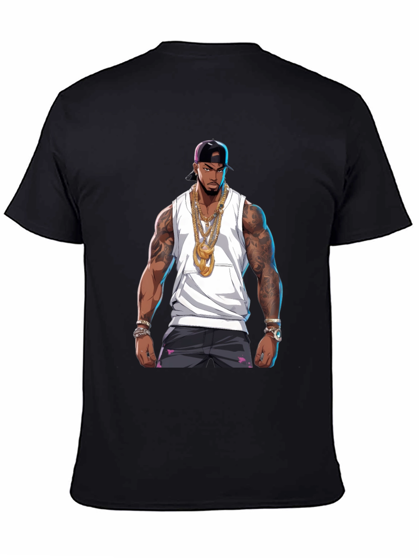 Graphic Tee - Rapper Cartoon Print