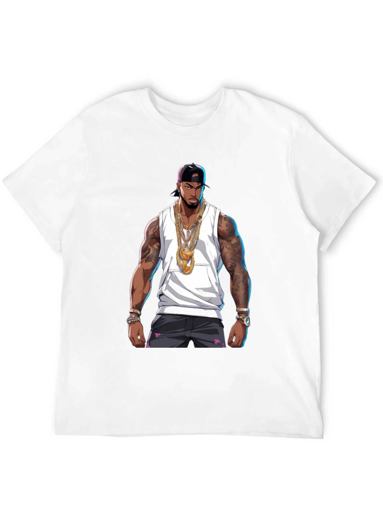 Graphic Tee - Rapper Cartoon Print